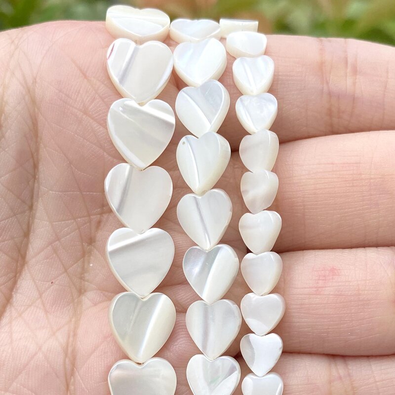 Mother Pearl Beads Supplier - Natural White Love Heart Cross Design DIY