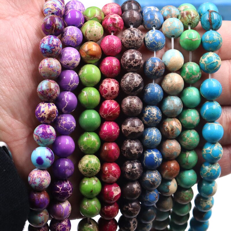 Agate Beads Supplier - Natural Imperial Jasper Blue Colour Sizes Wholesale