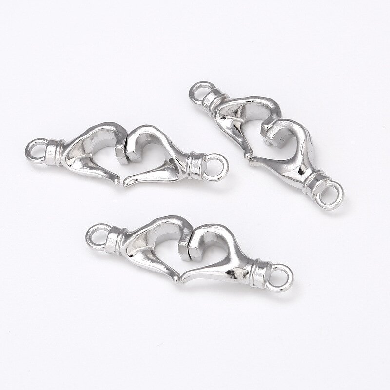 Magnet Clasp Supplier - Alloy Gesture Heart DIY Couple Necklace Magnetic