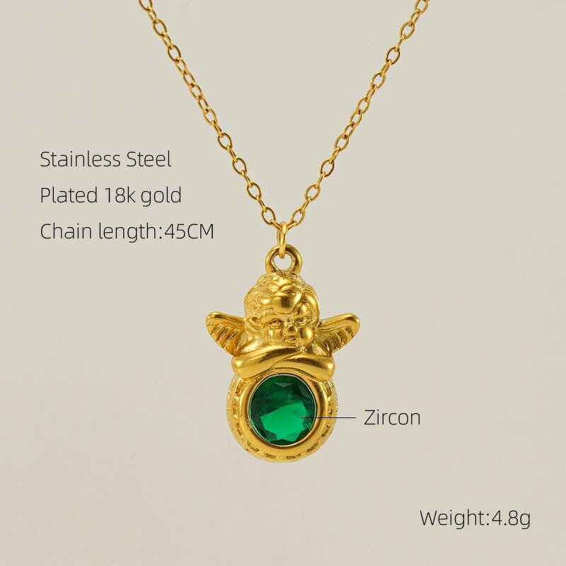 Geometric Necklace Factory - Niche Design 18K Titanium Steel with Natural Stone