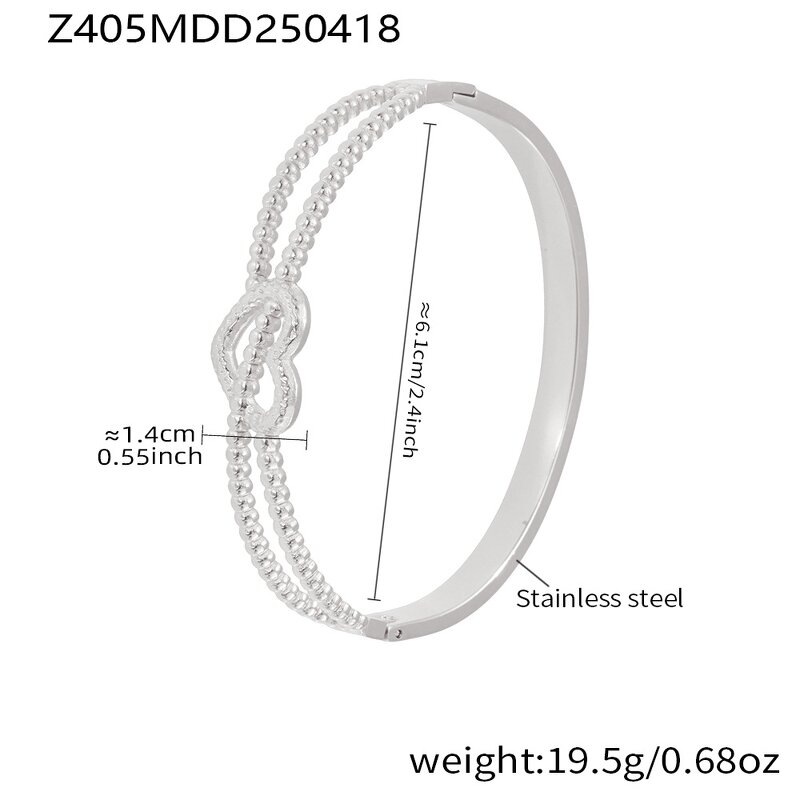 Stainless Steel Bracelet Supplier - Double-line Cross Design Heart-shaped Clasp