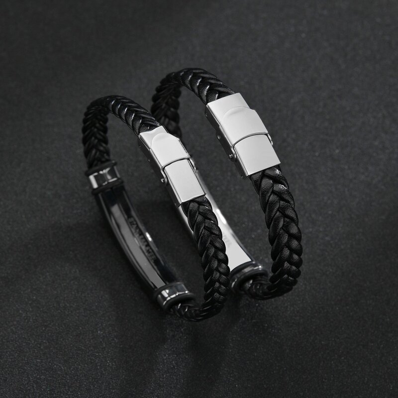 Twist Braid Bracelet Supplier - Homme Stainless Steel Hiphop Rock Fashion