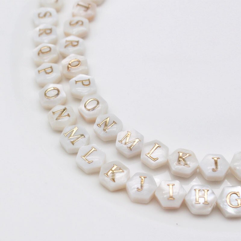 Alphabet Beads Supplier - Natural Shell Letter Spacer DIY Jewelry Making