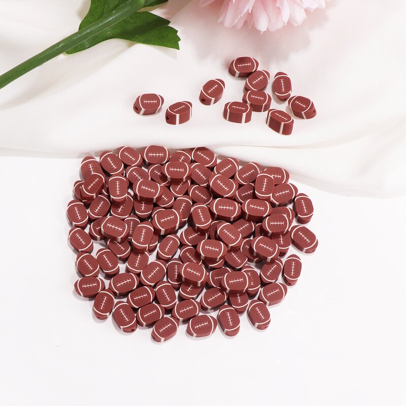 Polymer Clay Beads Factory - Rugby Football Shape Spacer Loose DIY