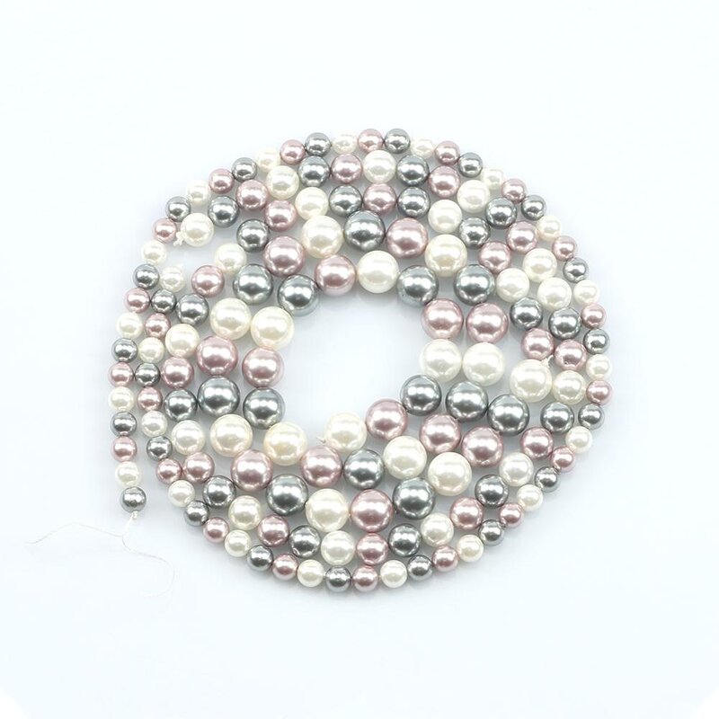 Spacer Beads Supplier - Smooth White Gray Purple Round DIY with Pearls