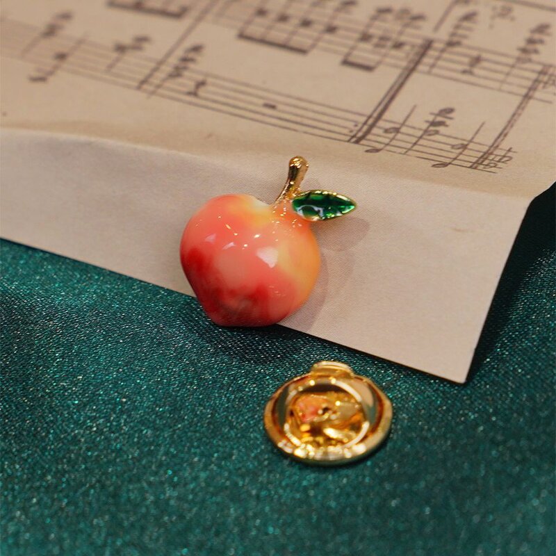 Fruit Brooches Supplier - Cute Summer Small Peach Pear Tomato Enamel Pins