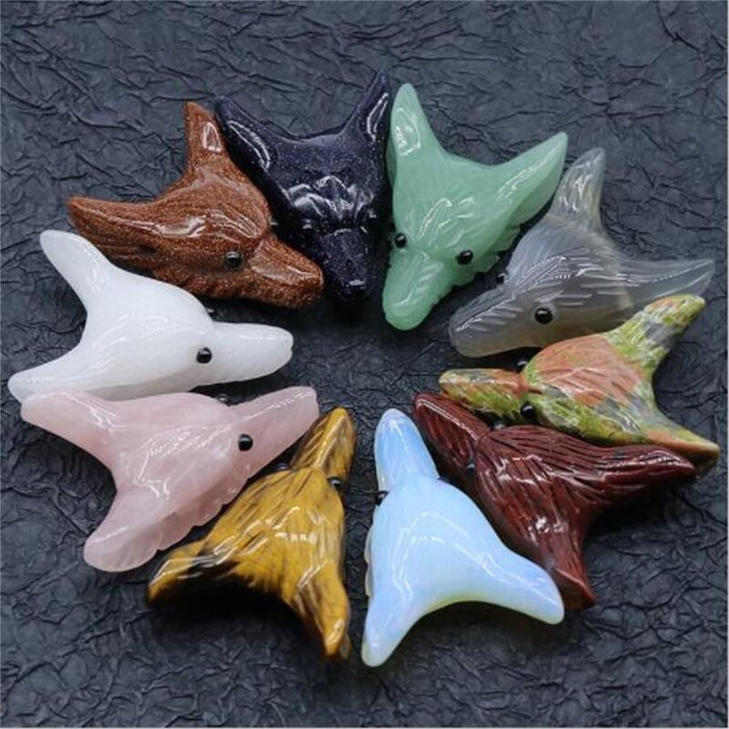 Wolf Head Pendant Factory - Natural Stones DIY Necklace Rose Quartz Amethyst