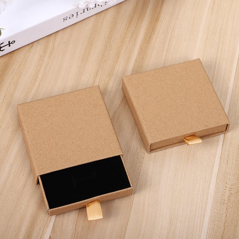 Kraft Paper Jewelry Box Factory - New Arrived Thin Drawer Container Elegant Gift