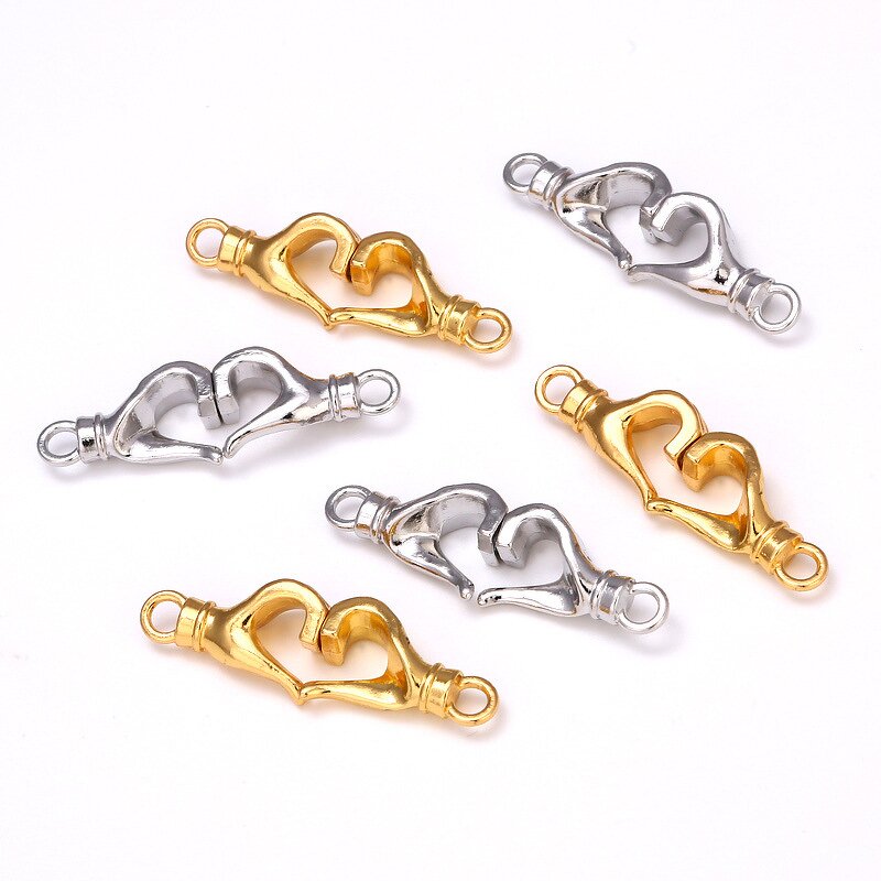 Magnet Clasp Supplier - Alloy Gesture Heart DIY Couple Necklace Magnetic