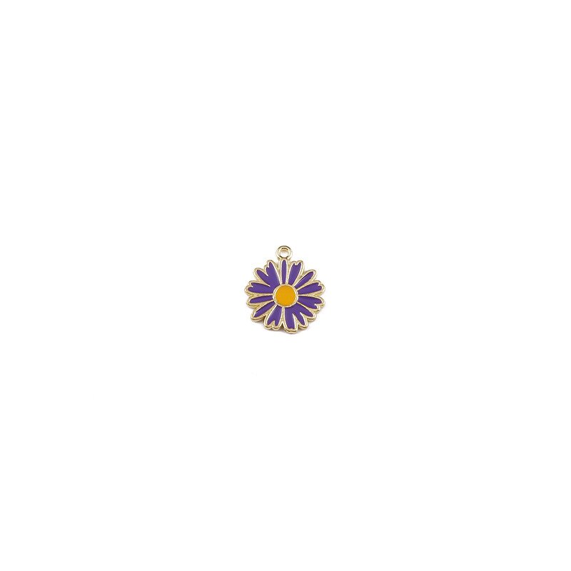 Enamel Charms Supplier - 5Pcs Stainless Steel Small Daisy Pendants Bulk DIY