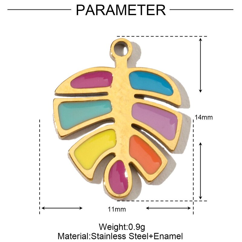 Summer Beach Charms Supplier - Stainless Steel Fruits Peach Coconut Palm Tree