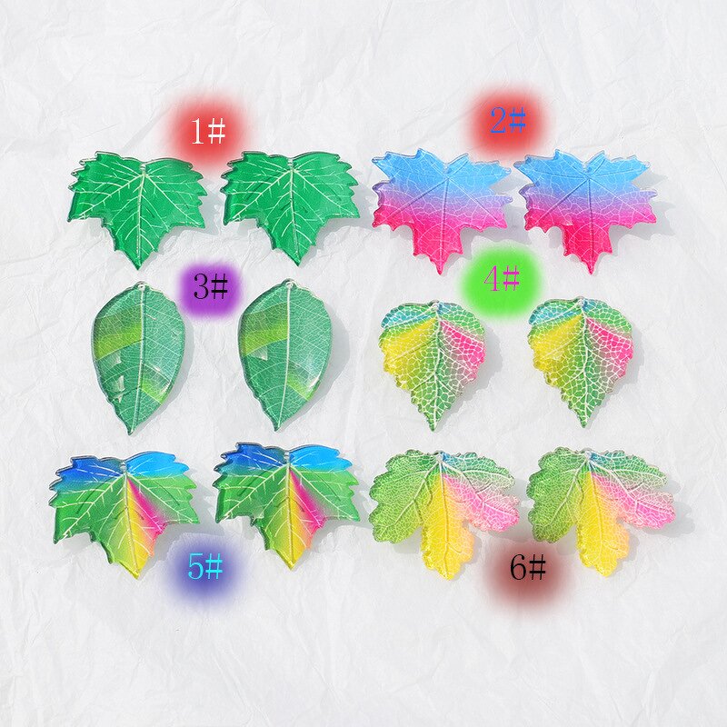 Acrylic Pendant Supplier - Autumn Maple Leaf Ginkgo Plastic Charms DIY