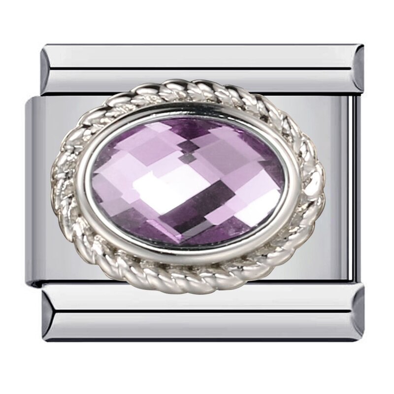 Italian Charm Bracelet Factory - Fashion 12 Birthstone Colorful Zirconia Links