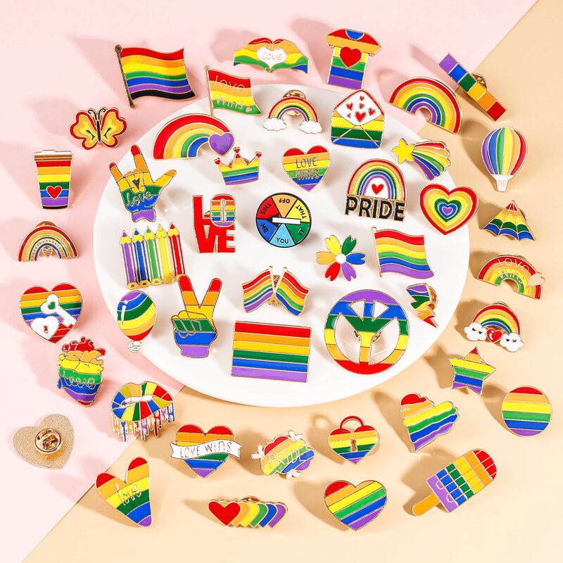 Pride Lapel Pins Factory - Custom Progress Party Enamel Rainbow Buttons Flag