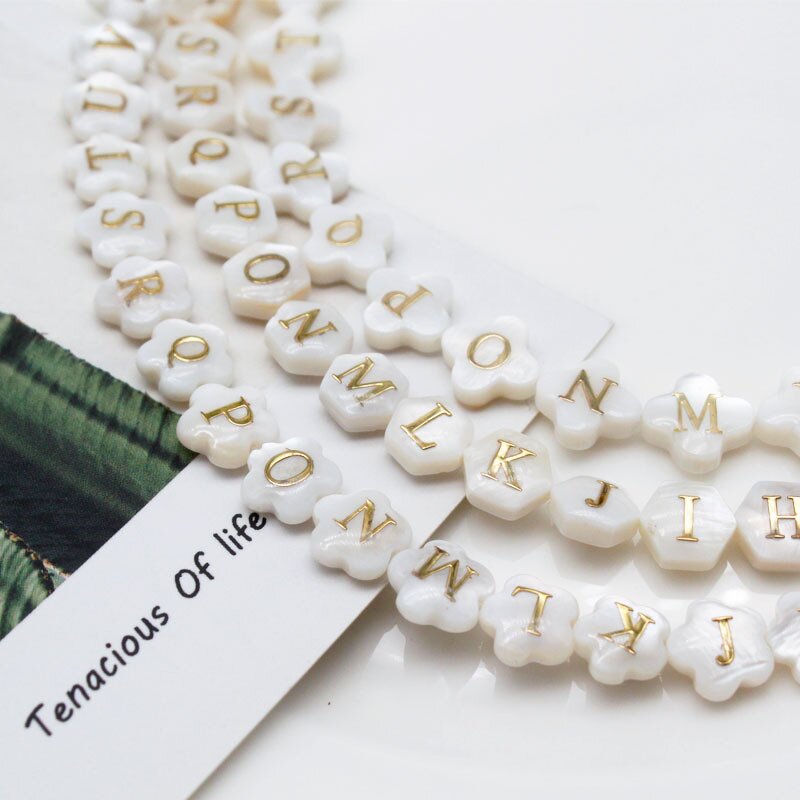 Alphabet Beads Supplier - Natural Shell Letter Spacer DIY Jewelry Making