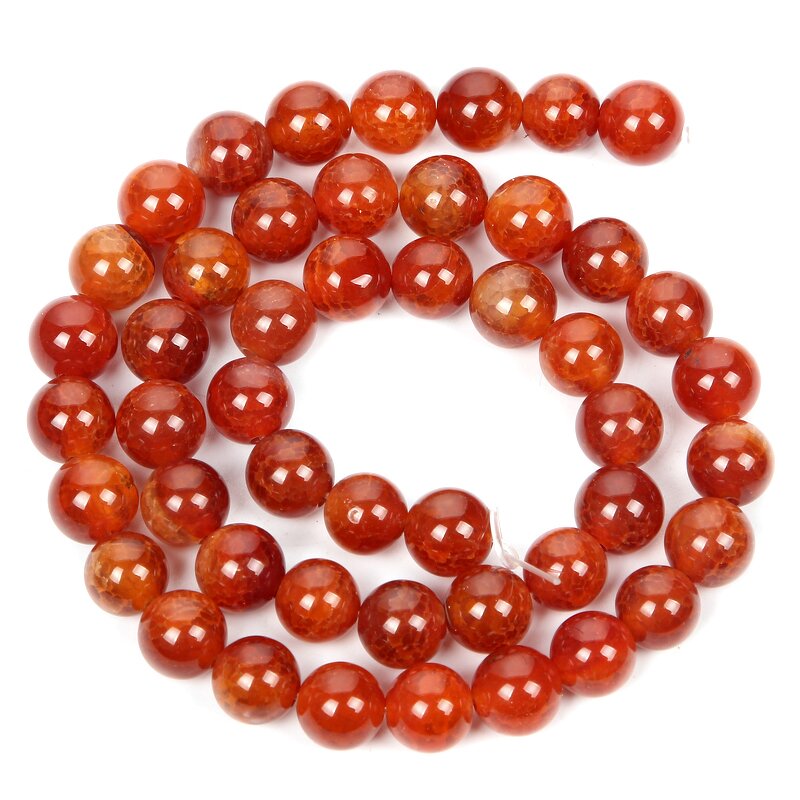 Carnelian Beads Supplier - Natural Stone Round Red Agate DIY Jewelry