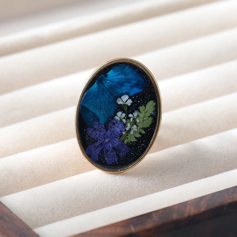 Dried Flower Ring Factory - Handmade Plant Specimen Real Eternal Stainless Steel