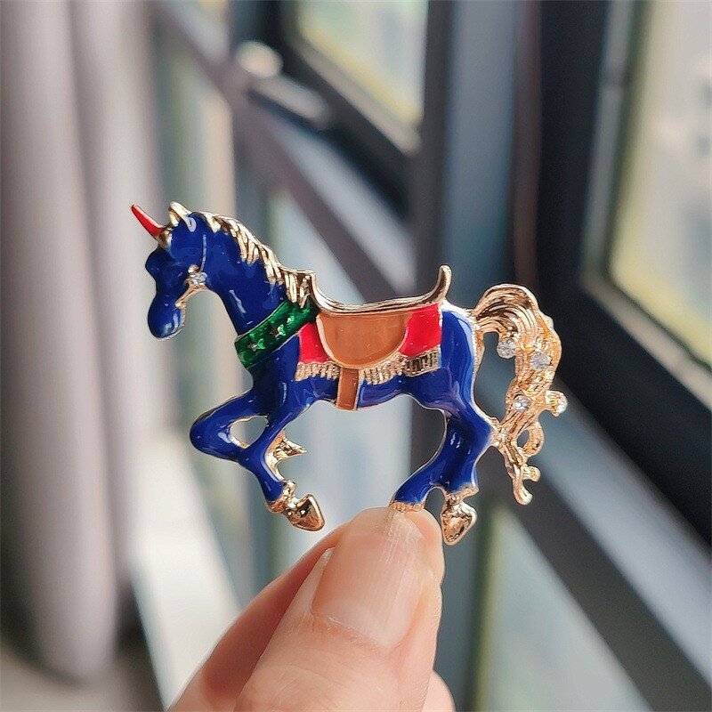 Enamel Brooch Factory - Trendy Running Horse Cartoon Animal Weddings Banquet