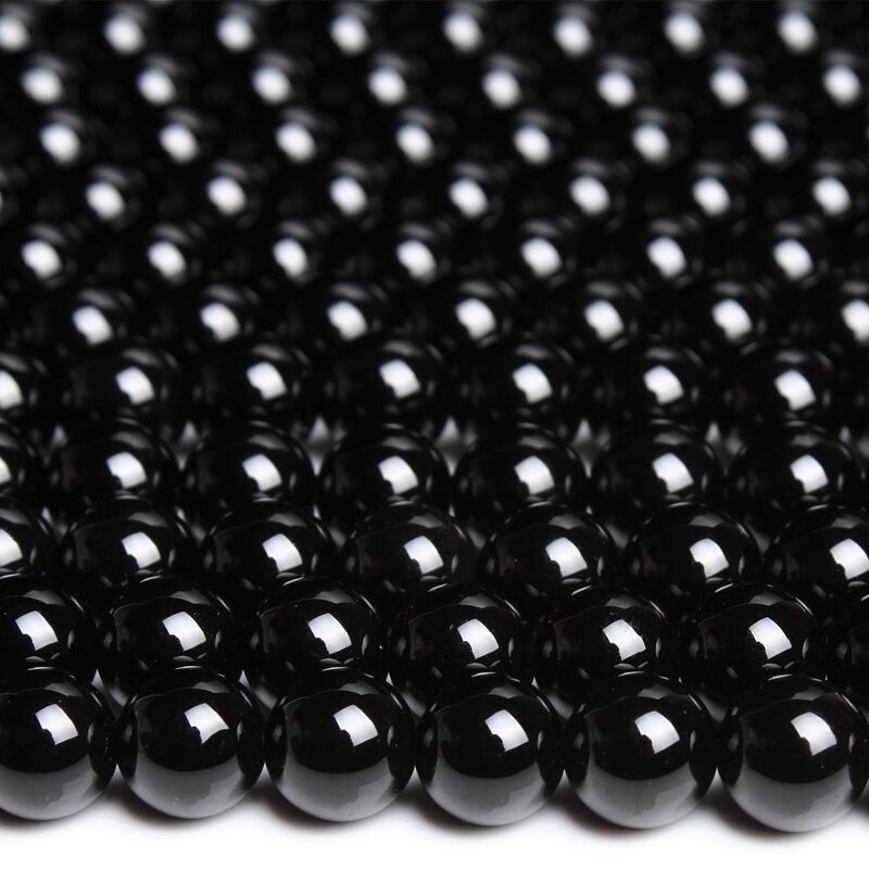 Black Onyx Beads Supplier - Natural Agate Round Loose DIY Bracelets