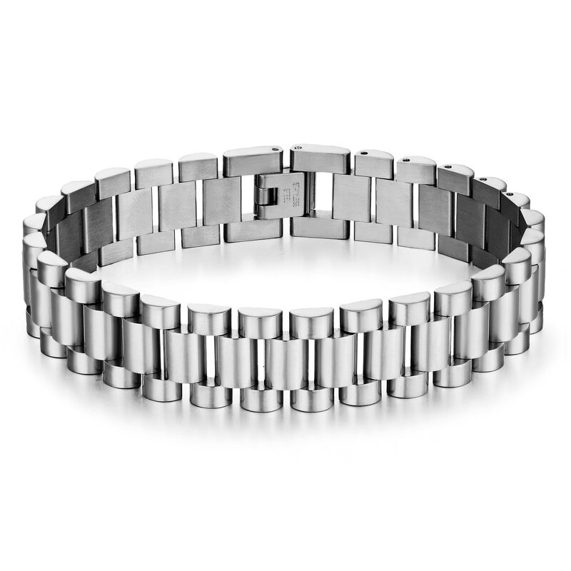 Watch Band Bracelet Factory - 15MM Stainless Steel Link Chain Man Gold Color