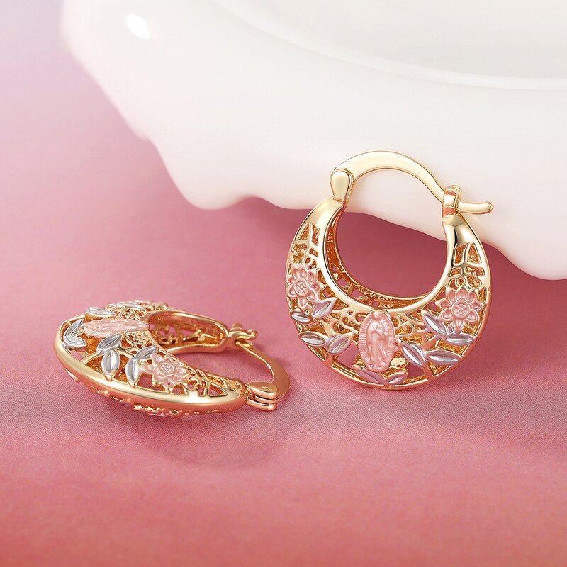 Hoop Earrings Supplier - Elegant Vintage Carved Hollow Delicate Holiday