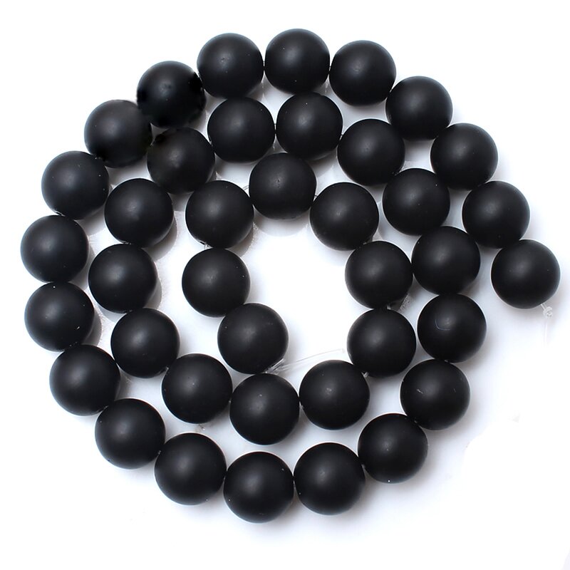 Onyx Beads Factory - Natural Black Polish Matte Round DIY Kits