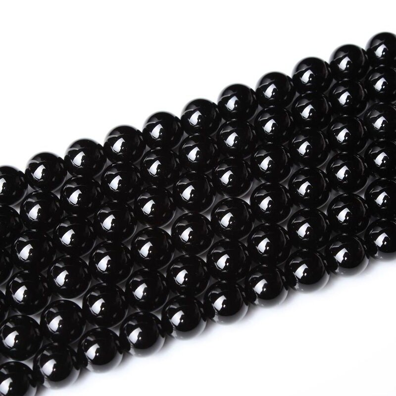 Black Onyx Beads Supplier - Natural Agate Round Loose DIY Bracelets