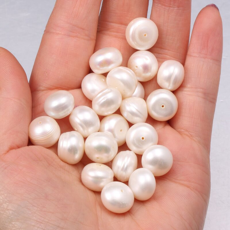 Pearl Beads Factory - Natural Freshwater Half-Porous Round Loose DIY