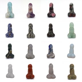 Quartz Statue Supplier - Mini Natural Polished Healing Crystal Reiki Penis