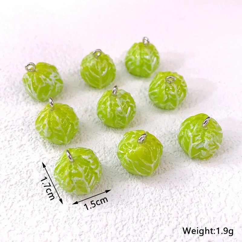 Resin Pendants Supplier - 3D Simulation Cabbage Cute Food Vegetable DIY