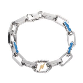 Lightning Bracelet Factory - Punk Street Thick Square Titanium Steel Mosaic