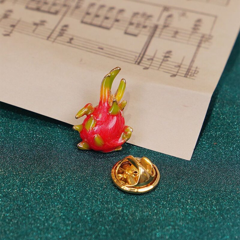 Fruit Brooches Supplier - Cute Summer Small Peach Pear Tomato Enamel Pins