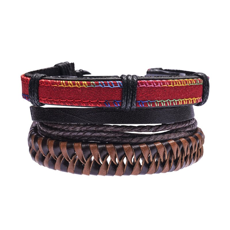 Multi-Layer Bracelet Factory - Bohemian Ethnic Style Adjustable Woven Leather Tribal