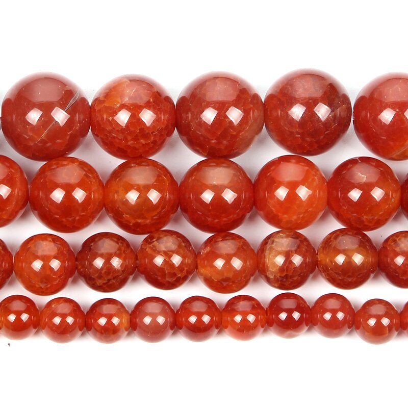 Carnelian Beads Supplier - Natural Stone Round Red Agate DIY Jewelry