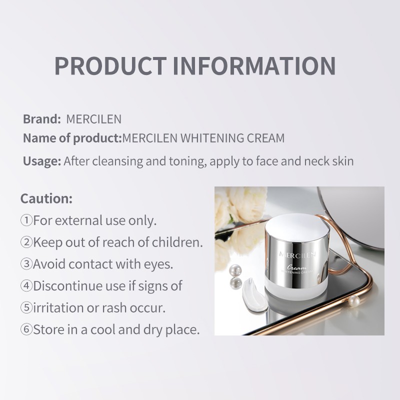 MERCILEN Spot Removal Whitening Face Cream OEM Skin Care Brightening Complexion Hydrating Moisturizing Whitening Facial Cream
