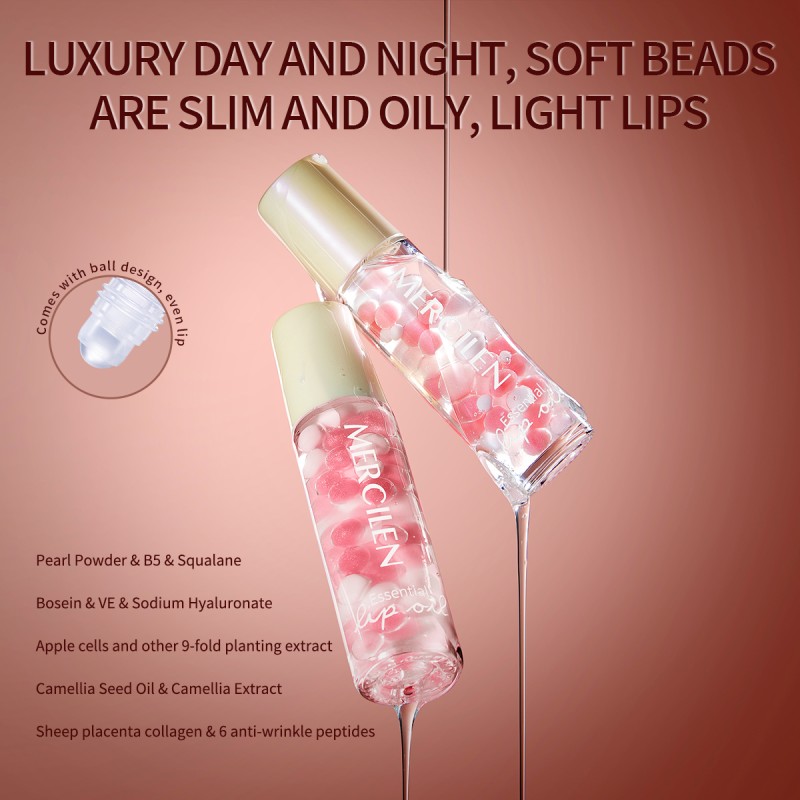 Mercilen Vegan Lip Oil Deep Moisturizing Anti-Wrinkle Lip Repair Essence Nourishing Care That Lightens Lip Lines