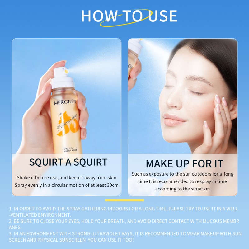 Private Label Organic Hyaluronic Acid Face Serum Vegan SPF 50+++ Sunscreen Cream 100ml Facial Antioxidant Herbal Sunscreen Spray