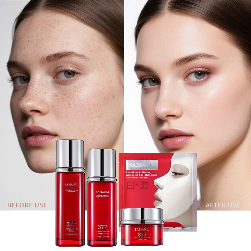 SAMANLI Whitening and Moisturizing Skin Care Set Vitamin C & Niacinamide Skin Care Custom Facial Whitening Skin Care Set