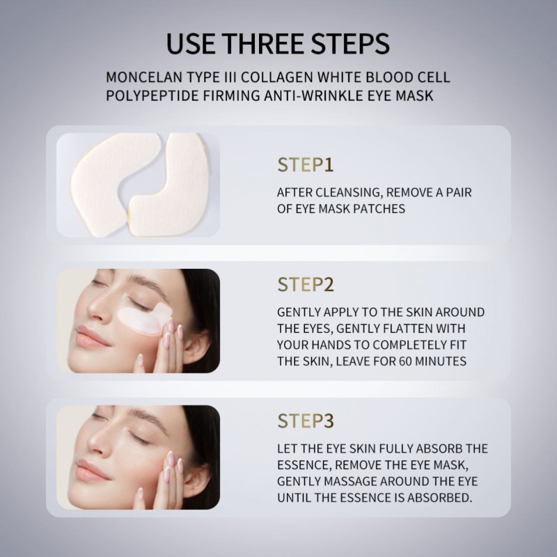 MERCILEN Collagen Polypeptide Eye Mask Reduce Dark Circles Anti-wrinkle Eye Pads Anti-puffiness Moisture Under Eye Patches
