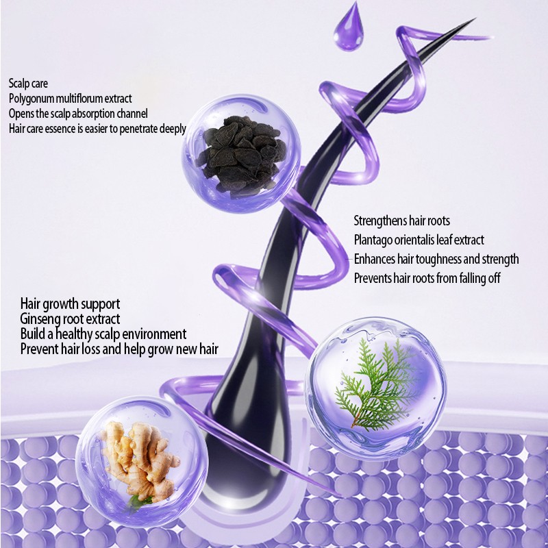 Organic Vegan White Hacker Herbal Extract Hair Development Essence Anti-Removal Nourishing Liquid Tough Hair Root Ball Essential