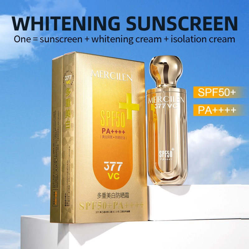 MERCILEN Whitening Sunscreen Full Body Sun Protection Highly Isolated Waterproof Spf50 PA++++ Facial Whitening Sunscreen Cream
