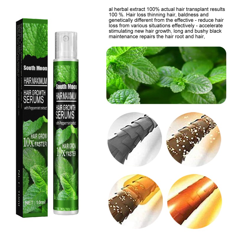 Hot Selling Herbal Instant Mint Hair Growth Serum Organic Concentrated Oil for Daily Use Nourishing Hair Regrowth Hair Grow