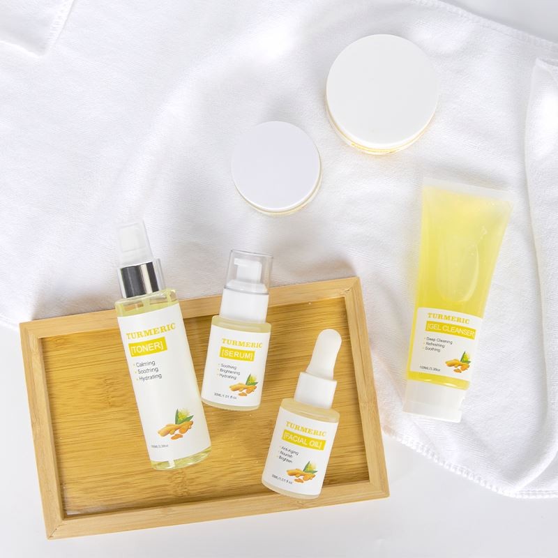 OEM Private Label Anti-Aging Anti-Acne Vegan Skin Care Gift Set Organic Turmeric & Hyaluronic Acid Brightening Ingredients