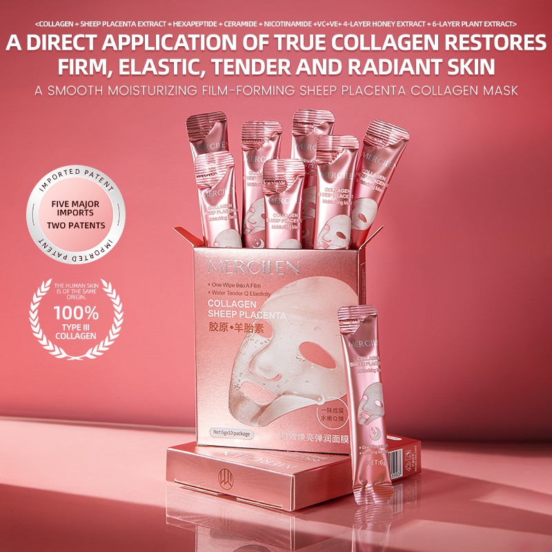 MERCILEN Collagen Mask Face Anti-wrinkle Tightening Face Mask Reducing Sagging and Dullness Organic Moisturizing Face Mask