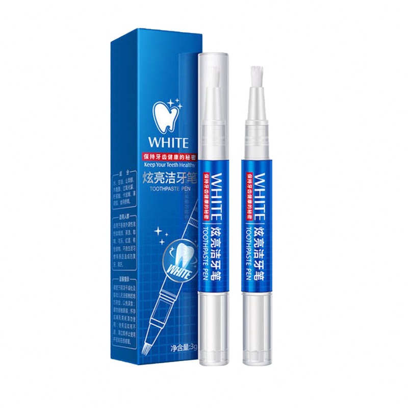Professional Custom 3ml Natural Teeth Whitening Gel Pen Home Use Press Twist Cleaning Teeth Whitening Pen