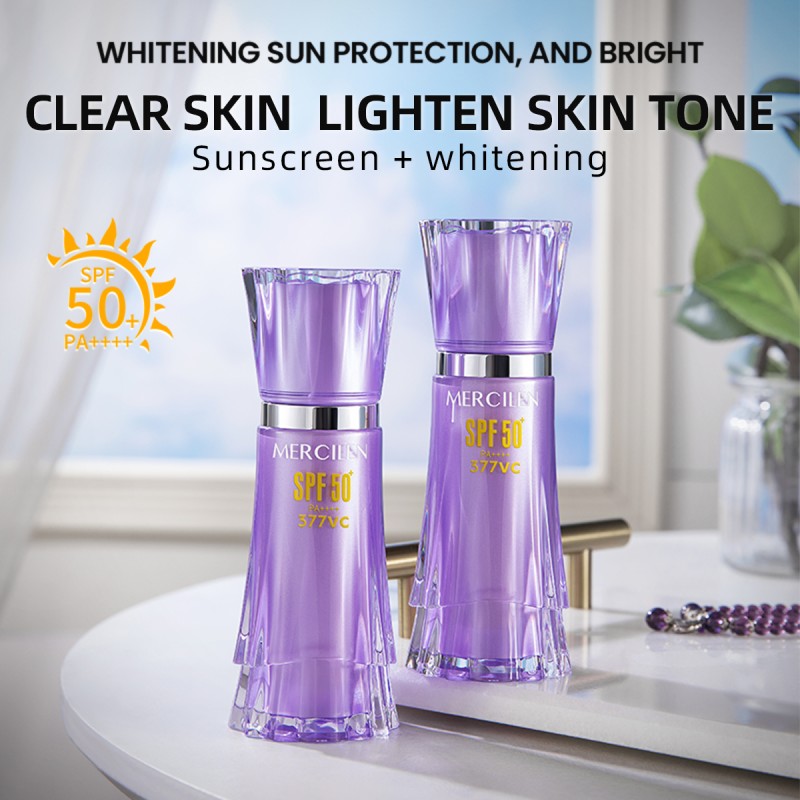 MERCILEN SPF 50++++ Organic Whitening Moisturizing Sunscreen for Dry Sensitive Skin Waterproof Body Cream Minerals Herbs for