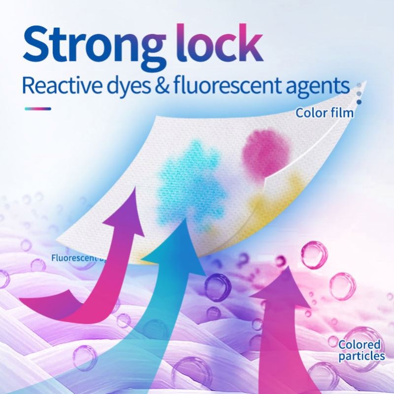 Factory Price Eco-Friendly Disposable Laundry Detergent Absorption Color Dye-Trapping Paper Solid 40pcs/Box for Clothes Washing