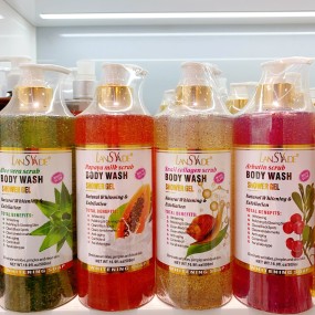 Whitening Vitamin C Turmeric Fruits Body Wash Shower Gel Moisturizing Exfoliating Scrub Bath Liquid Skin Care Body Wash