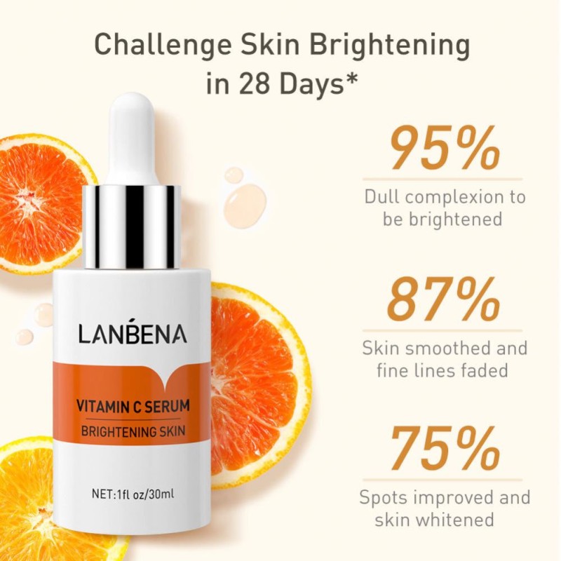 LANBENA Vitamin C Vegan Skin Care Series Brightening Face Cream Hydrating Toner Firming Serum Cream 5pcs