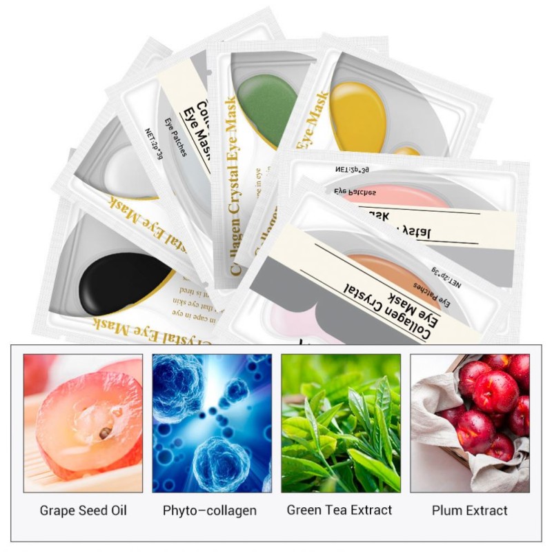 Wholesale Private Label Eye Patch Gold Collagen Crystal Gel for Eyes Care Anti Dark Circle Hydrogel Whitening Eye Patches